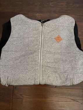 RVCA Heather Gray and Black Quilted Zip-Up Vest